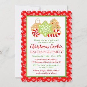 Weihnachtliche Weihnachtsplätzchen-Tauschparty  Einladung