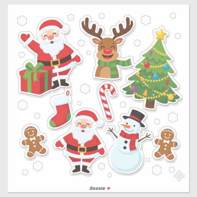 Weihnachtliche Weihnachtssticker-Sammlung: Santa Aufkleber (Blatt)