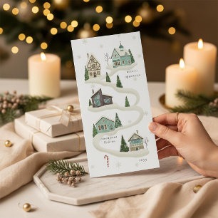 Weihnachtliche Winter-Christmaskarte mit verschnei