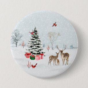 Weihnachtliche Winterlandschaft Button