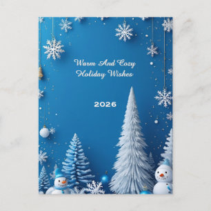 Weihnachtliche Winterlandschaft Feiertagspostkarte