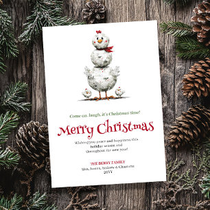 Weihnachtliche wunderliche Hühner Weihnachtsgrußka Feiertagskarte