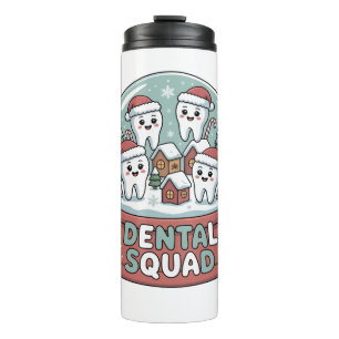 Weihnachtliche Zahnarzt-Team-Schneekugel Cute Holi Thermosbecher