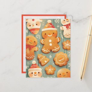 Weihnachtliche Zuckerkuchen Kekse Postkarte