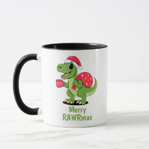 Weihnachtlicher Christmas-Dinosaurier Tasse