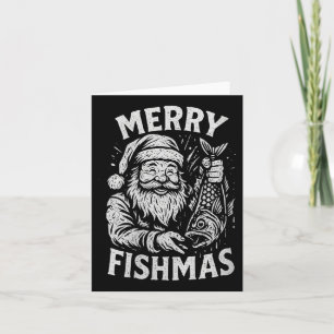 Weihnachtlicher Fischfang Vintage-Santa-Fischerei- Karte