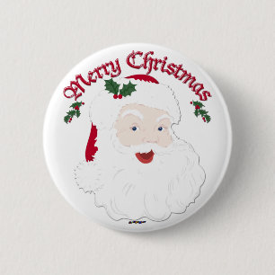 Weihnachtlicher froher Weihnachten Santa - Schrift Button