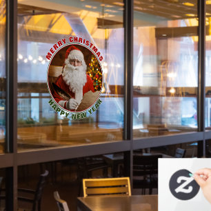 Weihnachtlicher Gruß an Santa Claus  Fensteraufkleber