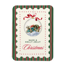 Weihnachtlicher Holly Jolly Christmas Magnet