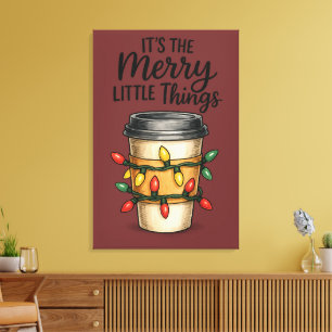 Weihnachtlicher Kaffeetassen-Weihnachtsaufkleber Leinwanddruck
