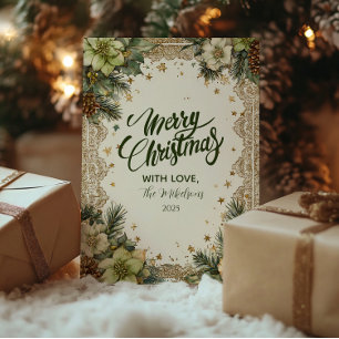 Weihnachtlicher ländlicher Waldcharme Feiertagskarte