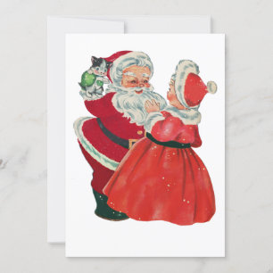 Weihnachtlicher Mr. und Mrs. Santa Claus im Vintag Feiertagskarte