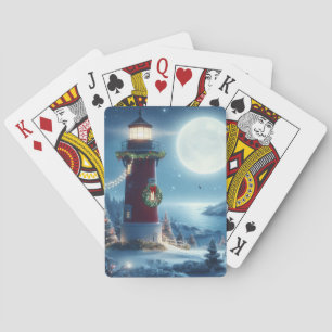 Weihnachtlicher nautischer Leuchtturm Spielkarten
