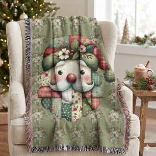 Weihnachtlicher Patchwork-Weihnachtsmann im Volksk Decke