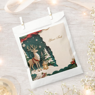 Weihnachtlicher Rentier Wald Rahmen Geschenktütchen