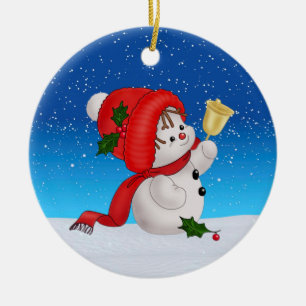 Weihnachtlicher süßer Schneemann Keramik-Schmuckan Keramik Ornament