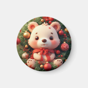 Weihnachtlicher Teddybär mit Geschenken und Weihna Magnet