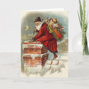 Weihnachtlicher viktorianischer Saint Nicholas auf Karte