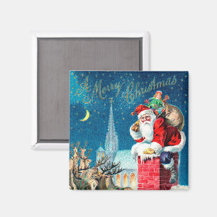 Weihnachtlicher viktorianischer Weihnachtsmann am  Magnet