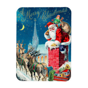 Weihnachtlicher viktorianischer Weihnachtsmann auf Magnet