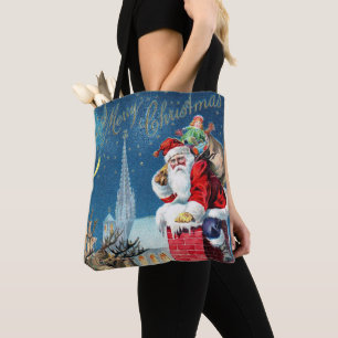 Weihnachtlicher viktorianischer Weihnachtsmann auf Tasche