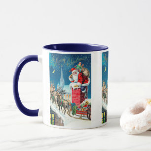 Weihnachtlicher viktorianischer Weihnachtsmann auf Tasse
