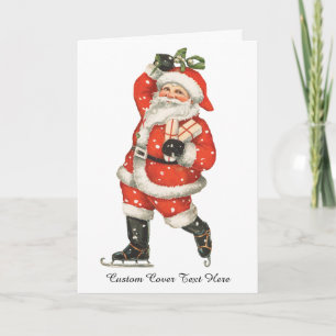 Weihnachtlicher viktorianischer Weihnachtsmann Eis Feiertagskarte