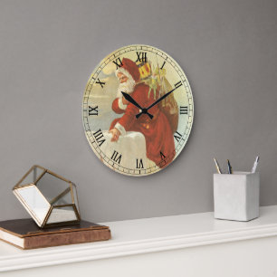Weihnachtlicher viktorianischer Weihnachtsmann im  Große Wanduhr