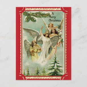 Weihnachtlicher Vintage-Engel Postkarte