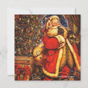 Weihnachtlicher Weihnachtsmann frohes Geschenk zur Einladung