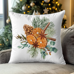 Weihnachtlicher Winter-Orangen-Kiefern-Gewürz-Stra Kissen