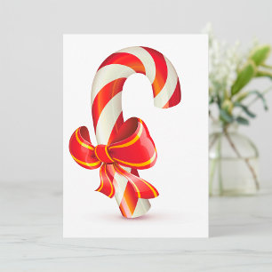 Weihnachtlicher Zuckerstangen mit rotem Band Einladung