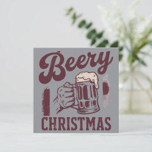 Weihnachtliches Bierfest für Männer Vintage Feiertagskarte