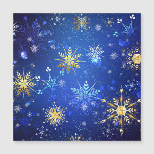 Weihnachtliches Blaues Hintergrundbild mit goldene Magneteinladung