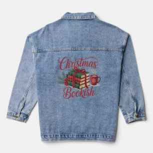 Weihnachtliches Buch Cozy Leseliebhaber Bücherwurm Jeansjacke