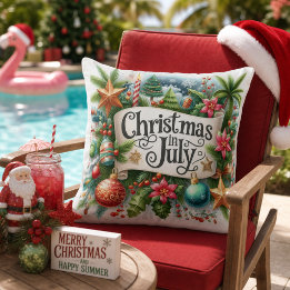Weihnachtliches Christmas im Juli Kissen