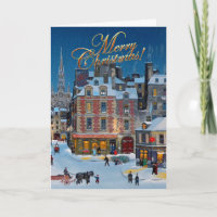 Weihnachtliches Dorf Frohe Weihnachten