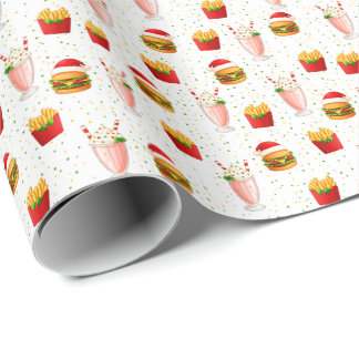 Weihnachtliches Fast Food-Verpackungspapier – Fest Geschenkpapier