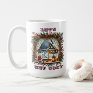 Weihnachtliches Fenster mit gemütlichen Dekoration Kaffeetasse