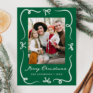 Weihnachtliches Foto mit handgezeichneten Bögen in Feiertagspostkarte