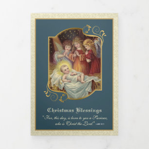 Weihnachtliches Jesus Engel Gedicht Dreifach Gefaltete Urlaubskarte