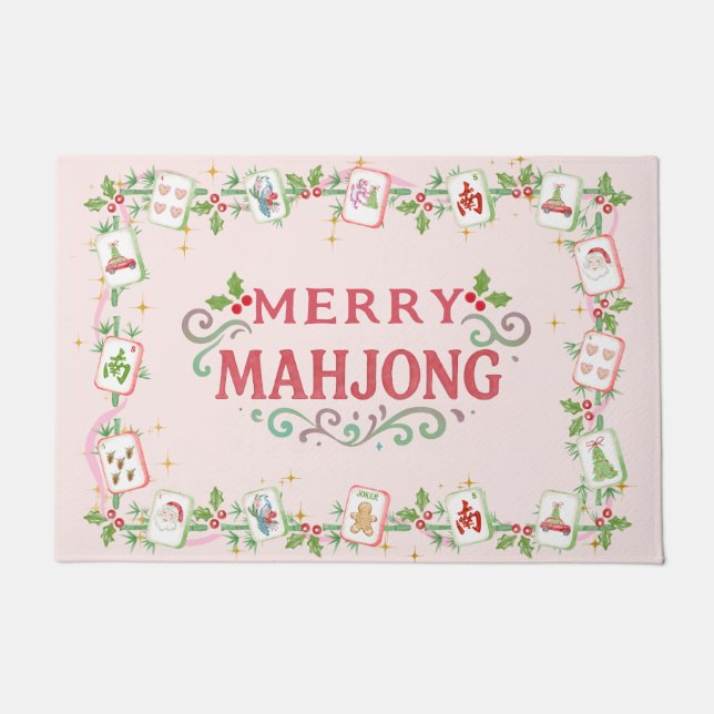 Weihnachtliches Mahjong Fußmatte (Vorderseite)