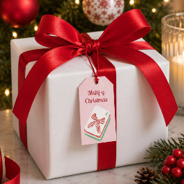 Weihnachtliches Mahjong-Geschenksetikett Geschenkanhänger
