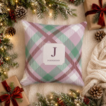 Weihnachtliches Pastell-Karo-Monogramm