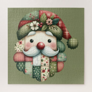 Weihnachtliches Patchwork-Santa-Volk