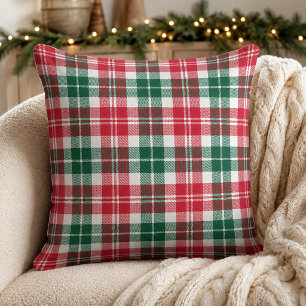 Weihnachtliches Rot Grün Weiß Tartan Karo Weihnach Kissen
