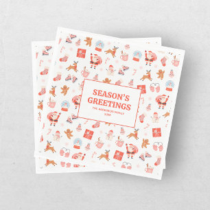 Weihnachtliches Rot Pink Weihnachten Serviette