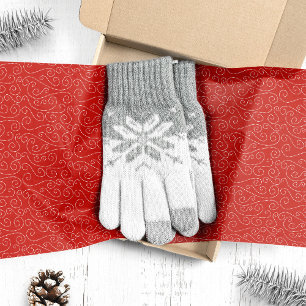 Weihnachtliches rotes Wirbelmuster  Seidenpapier