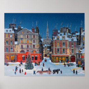 Weihnachtliches viktorianisches Weihnachtsdorf   Poster
