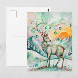 Weihnachtliches Weihnachtsrentier Postkarte